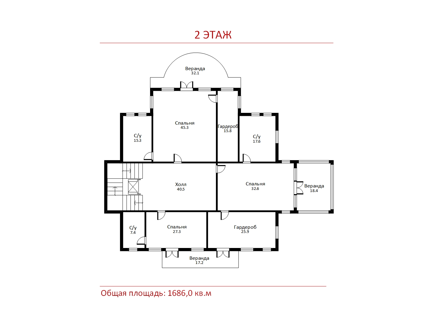 Резиденция Монолит: дом площадью 1686 кв.м на участке 80 сот. | ID 31719